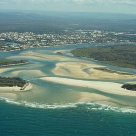 Aerial view, Noosa River mouth and Bar, Noosa Heads, 20 August 2008