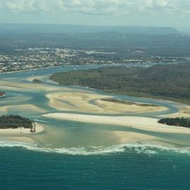Aerial view, Noosa River mouth and Bar, Noosa Heads, 20 August 2008