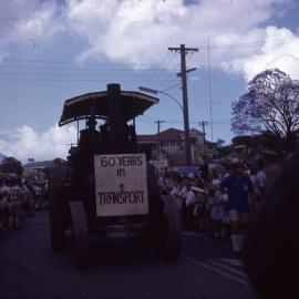 Early transport, tractor, Gympie Centenary Procession, Gympie, 14 October 1967