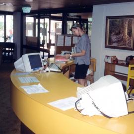 Robyn Bylund, Circulation Desk, Tewantin Library, ca 1980s