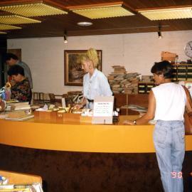 Circulation desk, Noosa Library, Pelican Street, Tewantin, 17 April, 1990