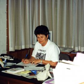 Jan Collins, Library Manager, Noosa Library, Pelican Street, Tewantin, ca 1990s