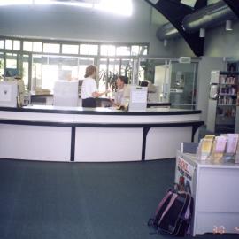 Circulation desk, Noosaville Library, Wallace Park, Noosaville, December 1993