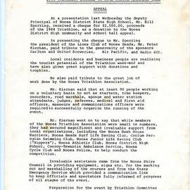 Noosa District State High School Assembly Hall Appeal, ca September 1984