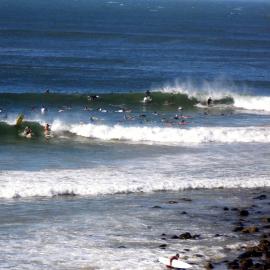 Crowded break, Noosa National Park, Noosa Heads, 1970s