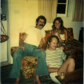 Bill 'Hey Bill' Watson, Doug Marshal and Dianne Matheson, Sunshine Beach, mid 1970s