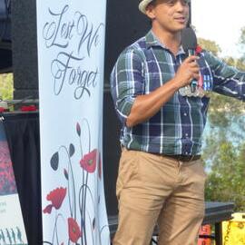 Andy Fermo, returned serviceman, Afghanistan, Remembrance Day, Looking Forward to Peace Event, Tewantin-Noosa RSL Memorial Park, Tewantin, 11 November 2018