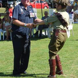 Bruce Wilson, Noosa Vietnam Veterans Association with Helen Ainsworth, Remembrance Day, Tewantin, 11 November 2018 
