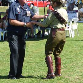 Bruce Wilson, Noosa Vietnam Veterans Association with Helen Ainsworth, Remembrance Day, Tewantin, 11 November 2018