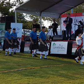 Noosa & District Pipe Band, Remembrance Day, Looking Forward to Peace Event, Tewantin-Noosa RSL Memorial Park, Tewantin, 11 November 2018