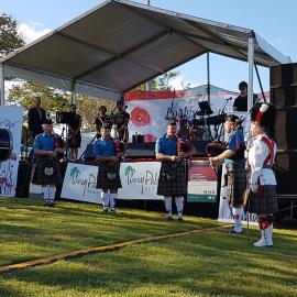 Noosa & District Pipe Band, Remembrance Day, Looking Forward to Peace Event, Tewantin-Noosa RSL Memorial Park, Tewantin, 11 November 2018