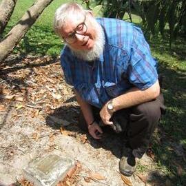 David Tronson with dedicated tree to Walter and Jessie Tronson, Tewantin