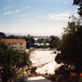 Development commences, French Quarter, Hastings Street, Noosa Heads, 19 August 1990