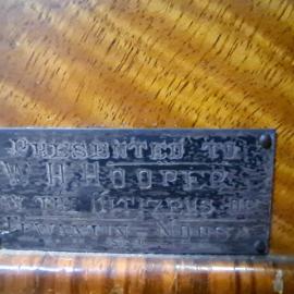 Retirement gift clock plaque, William Hooper, 2025