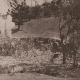 Blasting, Pomona Quarry, Pomona, ca 1928