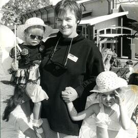 Di Warner (Brown) and children, fairy party, Noosaville Library, Noosaville, ca 1990s