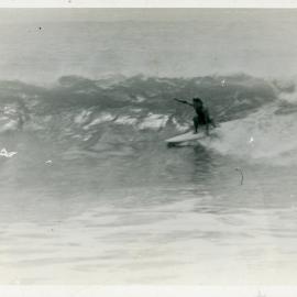 Female surfer, Noosa National Park, Noosa Heads, 1975-76