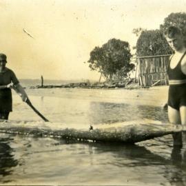 Canoeing, Lake Cootharaba, Boreen Point, ca 1920s