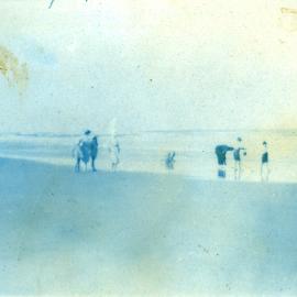 Eugarie collecting, Teewah Beach, Noosa North Shore, ca 1920s