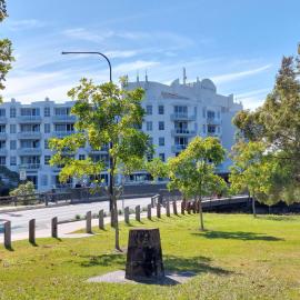 Commemorative stone, Noosa Sound development, Noosa Park East, Noosa Parade, Noosa Heads, 14 June 2025
