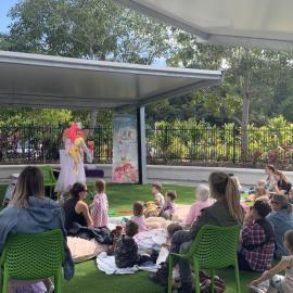 Fairy Poppilina entertains children and carers, Cooroy Library, March 2018