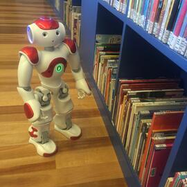 Dewey the Robot, Cooroy Library, July 2015