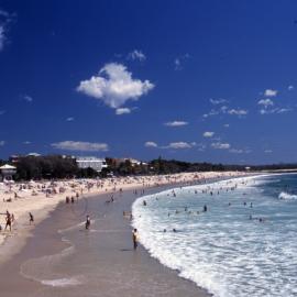 Beachgoers, Noosa Main Beach, Noosa Heads, ca 1990s
