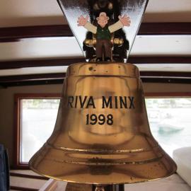 Boat bell mascot, 'Riva Minx', Noosa River, Noosaville, 5 November 2011