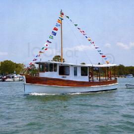 'Sunrise II' with Tony Plowman onboard, Noosa Classic Boat Regatta, Noosa River, Tewantin, 2012