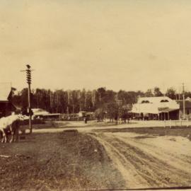 Dwellings and businesses, Memorial Avenue, Pomona, possibly 1920s