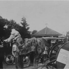 World War II procession participant, Pomona, ca 1940