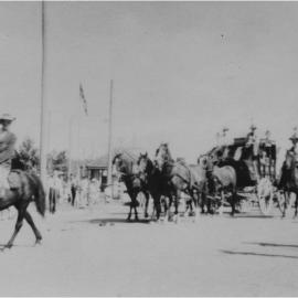 Parade, Cobb & Co. re-enactment, Queensland Centenary Celebrations, Pomona,1959  