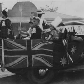 Float, Peace Parade, Pomona, ca 1945