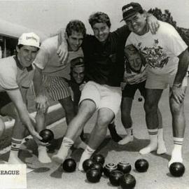 Noosa Rugby League play bowls, Noosa Heads, 1980s