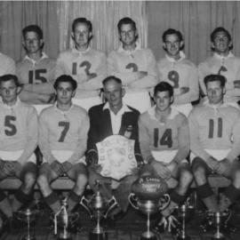 Team photo, A Grade Team,  Pomona Football Club, Pomona, 1956