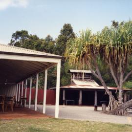 Outdoor bbq area, Apollonian Hotel, Boreen Point, 8 September 1992