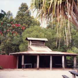 Outdoor bbq area, Apollonian Hotel, Boreen Point, 8 September 1992