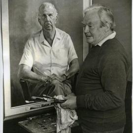 Hal Barton painting Bert Wansley, Noosa, 1980s 