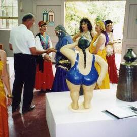 Attendees and exhibits, Contemporary Furniture Exhibition, Cooroy