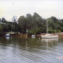 Anchored boats, Noosa River, 9 February 1995