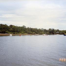 Anchored boats, Noosa River, 9 February 1995