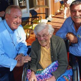 Jim Bennett, Esme Tait and Joe Jurisevic, Official opening Tait-Duke Cottage, Earl Street, Tewantin, 7 June 2017