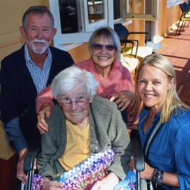 Esme Tait and Sandy Bolton MP (f), John & Petrinella Duke (b), Official opening Tait-Duke Cottage, Earl Street, Tewantin, 7 June 2017