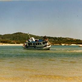 'Pacific' run aground, Noosa Main Beach, Noosa Heads, ca 1987-1992