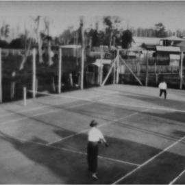 Tennis game, Factory Street, Pomona