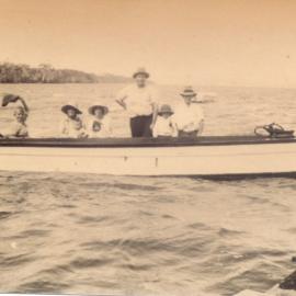 Boating party, Lake Cootharaba, Elanda Point, Como