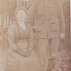 Mrs Carrie Armitage and son Percy Armitage, Pomona, ca 1916