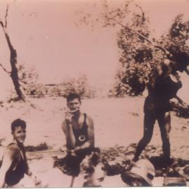 Beachgoers, Noosa Main Beach, Noosa Heads, ca 1924