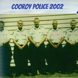 Mal Scott (c) and fellow officers, Cooroy Police Station, 35 Maple Street, Cooroy, 2002