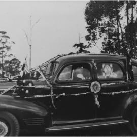 Participant, Peace Parade, Reserve Street, Pomona, ca 1945